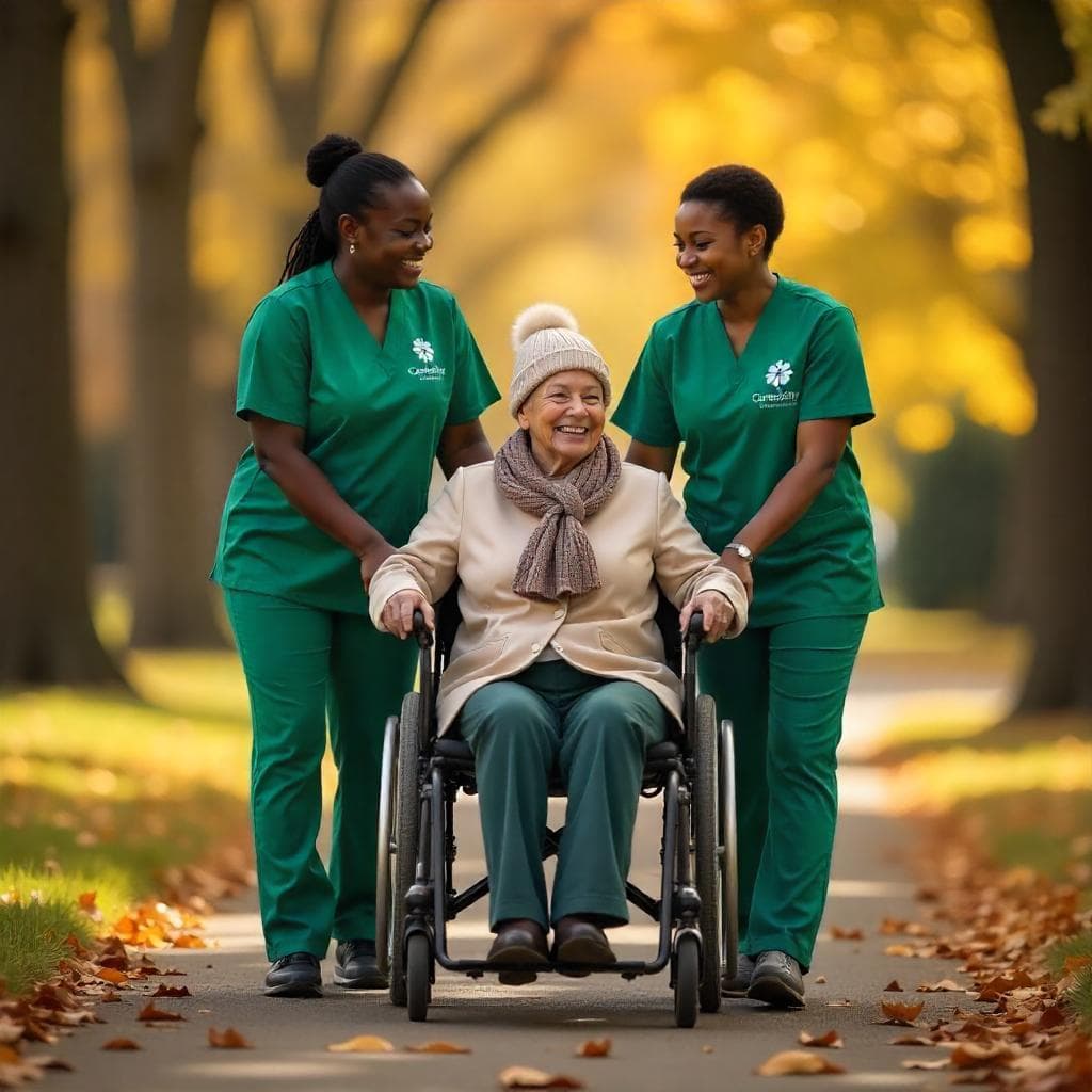 Happy elderly couple embracing with Christmas lights in background